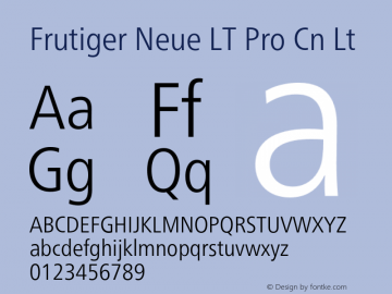 Frutiger Neue LT Pro Cn Lt Version 2.300图片样张