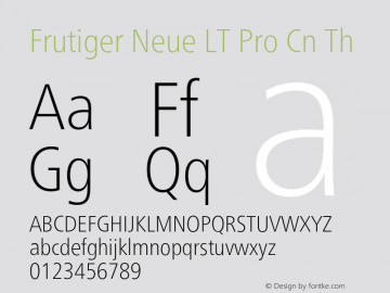 Frutiger Neue LT Pro Cn Th Version 2.300图片样张