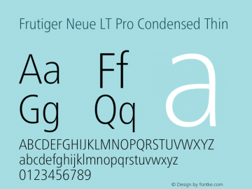 Frutiger Neue LT Pro Cn Thin Version 1.00图片样张