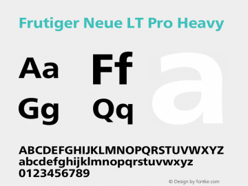 Frutiger Neue LT Pro Regular Bold Version 1.00图片样张