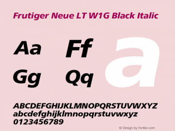 FrutigerNeueLTW1G-BlackIt Version 2.30图片样张