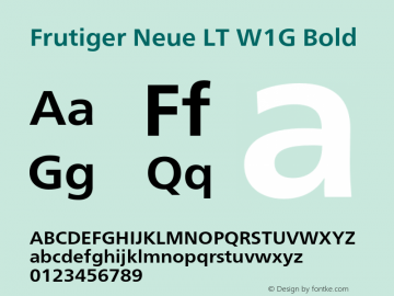 FrutigerNeueLTW1G-Bold Version 2.30图片样张