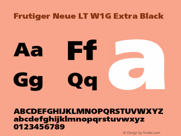 FrutigerNeueLTW1G-XBlack Version 2.30图片样张