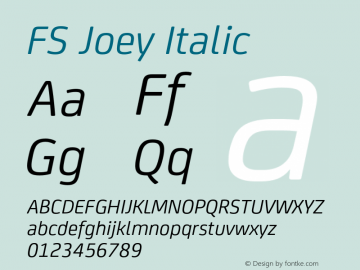 FSJoey-Italic Version 6.01图片样张