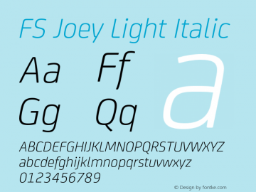 FSJoey-LightItalic Version 6.01图片样张