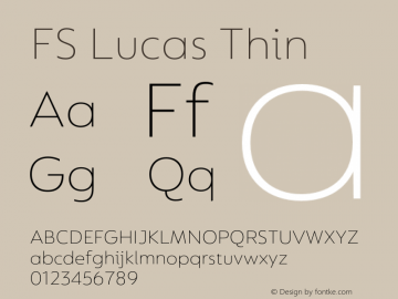 FS Lucas Thin Version 1.03;PS 001.002;hotconv 1.0.88;makeotf.lib2.5.64775图片样张
