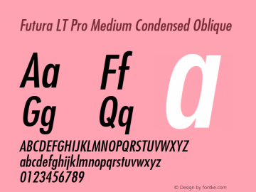 Futura LT Pro Medium Cond Italic Version 1.00 Build 1000图片样张