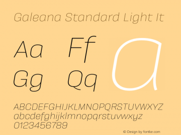 Galeana Standard Light It Version 0.000;hotconv 1.0.109;makeotfexe 2.5.65596图片样张