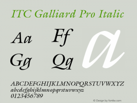 GalliardPro-Italic Version 1.000 Build 1000图片样张