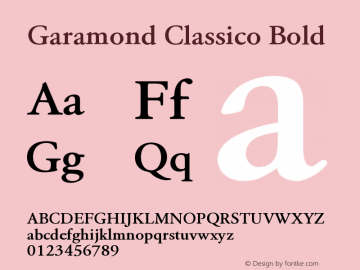 Garamond Classico Bold Version 1.10图片样张