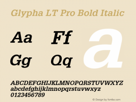 Glypha LT Pro 65 Bold Oblique Version 1.00 Build 1000图片样张