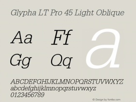 Glypha LT Pro 45 Light Oblique Version 1.00 Build 1000图片样张