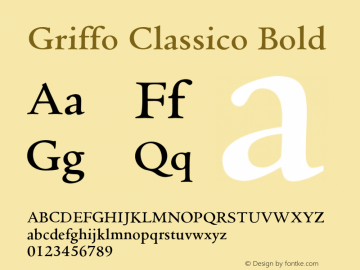 Griffo Classico Bold Version 1.00图片样张