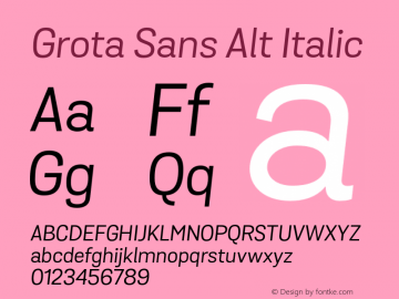 GrotaSansAlt-Italic 1.000图片样张