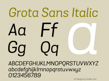 GrotaSans-Italic 1.000图片样张