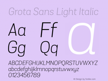 GrotaSansLight-Italic 1.000图片样张