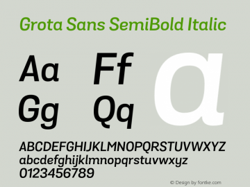 GrotaSansSemiBold-Italic 1.000图片样张