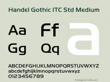 HandelGothicITCStd-Medium Version 1.00图片样张