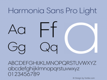 HarmoniaSansPro-Light Version 1.000图片样张