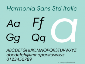 HarmoniaSansStd-Italic Version 1.000图片样张