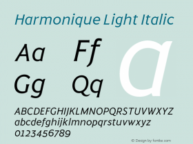 Harmonique Light Italic Version 1.000;FEAKit 1.0图片样张