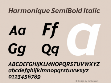 Harmonique SemiBold Italic Version 1.000;FEAKit 1.0图片样张