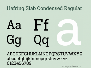 Hefring Slab Condensed Regular Version 001.000 October 2018图片样张