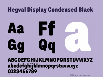 Hegval Display Condensed Black Version 001.000 October 2019图片样张