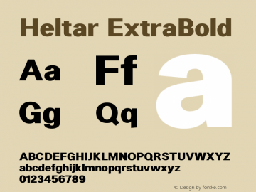 Heltar-ExtraBold Version 1.001;PS 001.001;hotconv 1.0.56;makeotf.lib2.0.21325图片样张