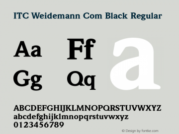 ITC Weidemann Com Black Regular Version 2.00; 2006图片样张