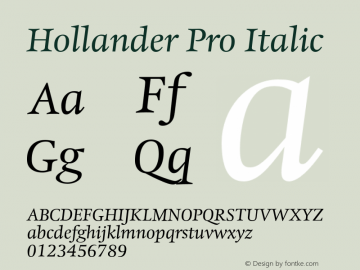 HollanderPro-Italic Version 1.00图片样张