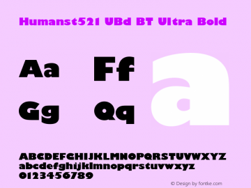 Humanst521 UBd BT Ultra Bold Version 1.01 emb4-OT图片样张