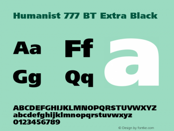 Humanist 777 BT Extra Black Version 1.02图片样张