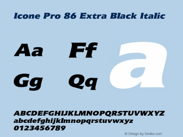 IconePro-86ExtraBlackItalic Version 2.000 Build 1000图片样张