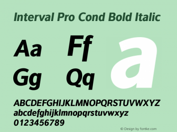Interval Pro Bold Cond Italic Version 2.002图片样张