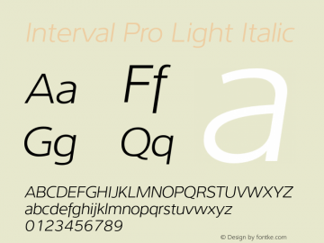 Interval Pro Light Italic Version 2.002图片样张