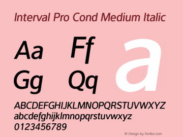 Interval Pro Medium Cond Italic Version 2.0图片样张