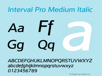 Interval Pro Medium Italic Version 2.002图片样张