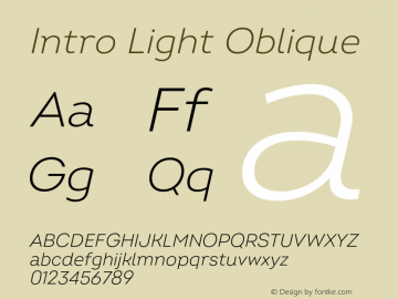 Intro Light Oblique Version 2.000;hotconv 1.0.109;makeotfexe 2.5.65596图片样张