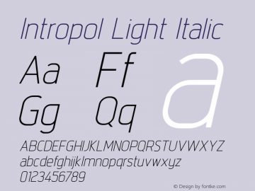 Intropol-LightItalic 1.000图片样张