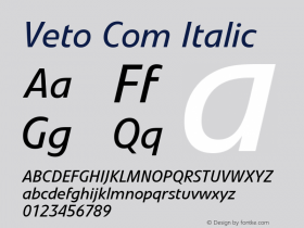 Veto Com Italic Version 1.02; 2006图片样张