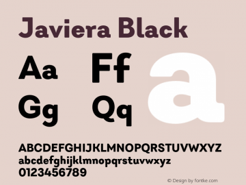 Javiera Black Version 1.000;PS 001.000;hotconv 1.0.88;makeotf.lib2.5.64775图片样张