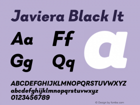 Javiera Black It Version 1.000;PS 001.000;hotconv 1.0.88;makeotf.lib2.5.64775图片样张