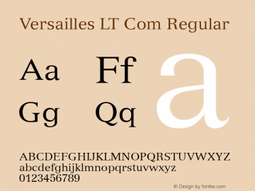 Versailles LT Com Regular Version 1.02;2006 Font Sample