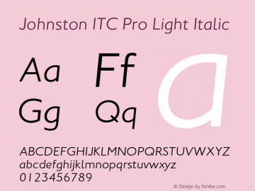 JohnstonITCPro-LightItalic Version 1.00图片样张