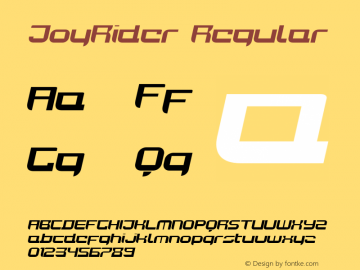 JoyRider BoldItalic Version 1.000;PS 001.000;hotconv 1.0.38图片样张