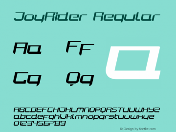 JoyRider RegularItalic Version 1.000;PS 001.000;hotconv 1.0.38图片样张