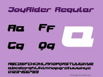 JoyRider UltraItalic Version 1.000;PS 001.000;hotconv 1.0.38图片样张