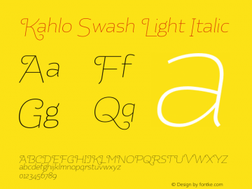 KahloLightSwash-Italic 1.000图片样张
