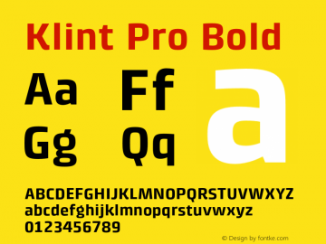 KlintPro-Bold Version 1.00图片样张